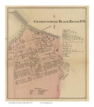 Charleston Black River PO - Black River, Ohio 1857 Old Town Map Custom Print - Lorain Co.