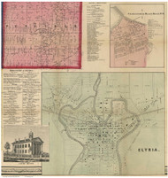 Elyria Village - Elyria, Ohio 1857 Old Town Map Custom Print - Lorain Co.
