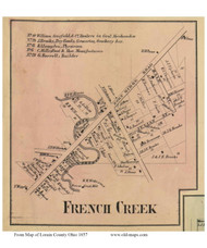 French Creek - Avon, Ohio 1857 Old Town Map Custom Print - Lorain Co.