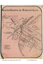 Rawsonville Grafton Station - Eaton, Grafton, Ohio 1857 Old Town Map Custom Print - Lorain Co.