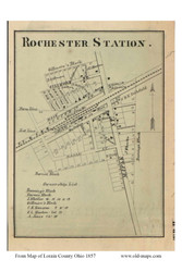 Rochester Village - Rochester, Ohio 1857 Old Town Map Custom Print - Lorain Co.