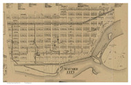Maumee City - Waynesfield, Ohio 1861 Old Town Map Custom Print - Lucas Co.