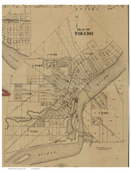 Toledo Village - Toledo, Ohio 1861 Old Town Map Custom Print - Lucas Co.