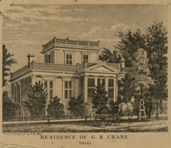 Residence of G.R. Crane - Toledo, Ohio 1861 Old Town Map Custom Print - Lucas Co.