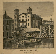 Island House - Toledo, Ohio 1861 Old Town Map Custom Print - Lucas Co.