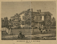 Residence of V. Ketcham - Toledo, Ohio 1861 Old Town Map Custom Print - Lucas Co.