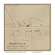Danville - Range, Ohio 1862 Old Town Map Custom Print - Madison Co.