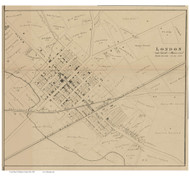 London - Union, Ohio 1862 Old Town Map Custom Print - Madison Co.