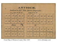Antioch - Perry, Ohio 1869 Old Town Map Custom Print - Monroe Co.