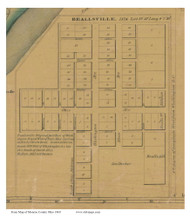 Beallsville - Sunsbury, Ohio 1869 Old Town Map Custom Print - Monroe Co.