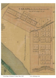 Calais - Seneca, Ohio 1869 Old Town Map Custom Print - Monroe Co.
