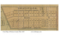 Graysville - Washington, Ohio 1869 Old Town Map Custom Print - Monroe Co.