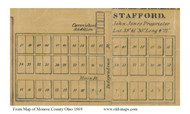 Stafford - Franlkin, Ohio 1869 Old Town Map Custom Print - Monroe Co.