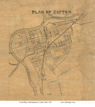 Dayton - Montgomery Co., Ohio 1851 Old Town Map Custom Print - Montgomery Co.