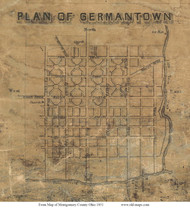 Germantown - German, Ohio 1851 Old Town Map Custom Print - Montgomery Co.