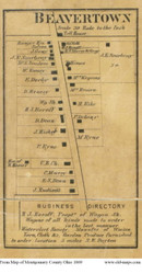 Beavertown - Van Buren, Ohio 1869 Old Town Map Custom Print - Montgomery Co.