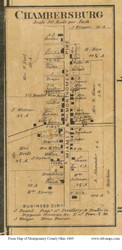 Chamberburg - Butler, Ohio 1869 Old Town Map Custom Print - Montgomery Co.