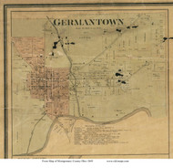 Germantown - German, Ohio 1869 Old Town Map Custom Print - Montgomery Co.