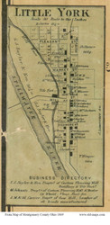 Little York - Butler, Ohio 1869 Old Town Map Custom Print - Montgomery Co.