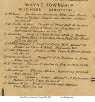 Business Directory - Wayne, Ohio 1869 Old Town Map Custom Print - Montgomery Co.