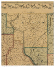 Bloom, Ohio 1854 Old Town Map Custom Print - Morgan Co.