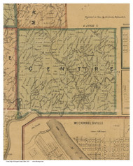 Centre, Ohio 1854 Old Town Map Custom Print - Morgan Co.