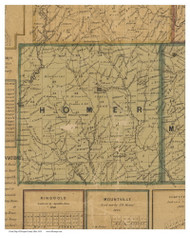 Homer, Ohio 1854 Old Town Map Custom Print - Morgan Co.
