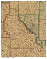 Malta, Ohio 1854 Old Town Map Custom Print - Morgan Co.