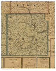 Marion, Ohio 1854 Old Town Map Custom Print - Morgan Co.
