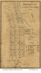 Chesterfield - Marion, Ohio 1854 Old Town Map Custom Print - Morgan Co.