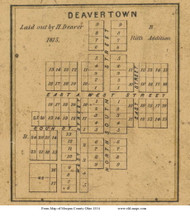Deavertown - York, Ohio 1854 Old Town Map Custom Print - Morgan Co.