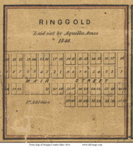 Ringgold - Union, Ohio 1854 Old Town Map Custom Print - Morgan Co.