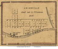 Unionville - Meigsville, Ohio 1854 Old Town Map Custom Print - Morgan Co.