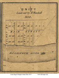 Unity - Morgan Co., Ohio 1854 Old Town Map Custom Print - Morgan Co.