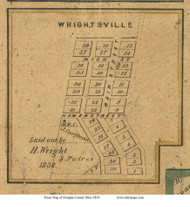 Wrightsville - Homer, Ohio 1854 Old Town Map Custom Print - Morgan Co.