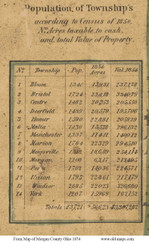 Population Statistics - Morgan Co., Ohio 1854 Old Town Map Custom Print - Morgan Co.