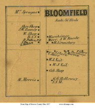 Bloomfield - South Bloomfield, Ohio 1857 Old Town Map Custom Print - Morrow Co.