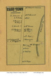 Page-Town - Bennington, Ohio 1857 Old Town Map Custom Print - Morrow Co.
