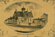 Mount Gilead Beebe Residence - Morrow Co., Ohio 1857 Old Town Map Custom Print - Morrow Co.