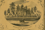 Mount Gilead Geller Residence - Morrow Co., Ohio 1857 Old Town Map Custom Print - Morrow Co.