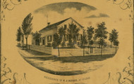 Mount Gilead House Residence - Morrow Co., Ohio 1857 Old Town Map Custom Print - Morrow Co.