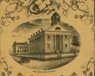 Mount Gilead Jail & Court House - Morrow Co., Ohio 1857 Old Town Map Custom Print - Morrow Co.