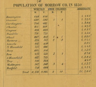 Population Statistics - Morrow Co., Ohio 1857 Old Town Map Custom Print - Morrow Co.