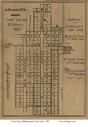 Adamsville - Salem, Ohio 1852 Old Town Map Custom Print - Muskingum Co.