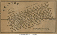 Gratiot - Hopewell, Ohio 1852 Old Town Map Custom Print - Muskingum Co.