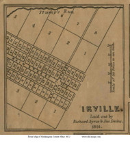 Irville - Licking, Ohio 1852 Old Town Map Custom Print - Muskingum Co.
