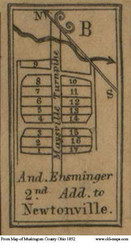 Newtonville Addition - Newton, Ohio 1852 Old Town Map Custom Print - Muskingum Co.