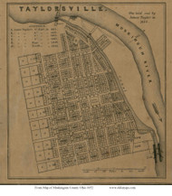 Taylorsville - Harriston, Ohio 1852 Old Town Map Custom Print - Muskingum Co.