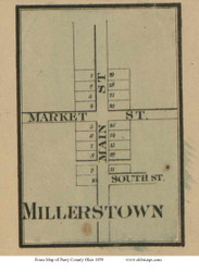 Millerstown - Monroe, Ohio 1859 Old Town Map Custom Print - Perry Co.