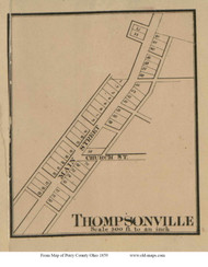 Thompsonville - Monroe, Ohio 1859 Old Town Map Custom Print - Perry Co.
